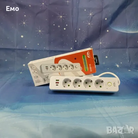Разклонител 4 гнезда 2 бр usb,Type C 2500W, снимка 2 - Други стоки за дома - 48704248