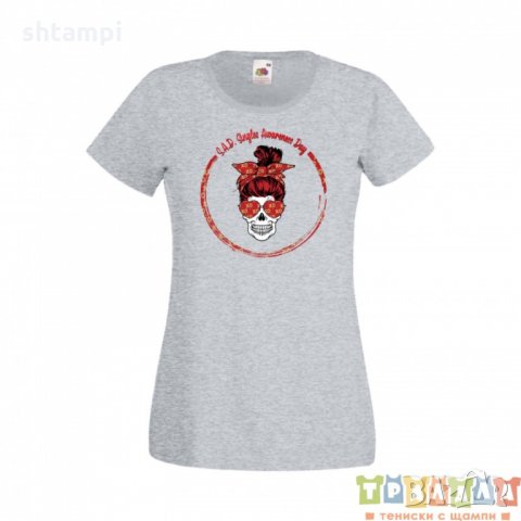 Дамска тениска Свети Валентин Valentines Day Skull Valentine's 6, снимка 3 - Тениски - 35621708