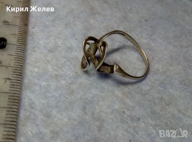 СТАР АР НУВО СТИЛ СРЕБЪРЕН ПРЪСТЕН СРЕБРО 925 с МЯСТО За ВГРАЖДАНЕ на СКЪП КАМЪК КАБОШОН 49716, снимка 10 - Пръстени - 49767869