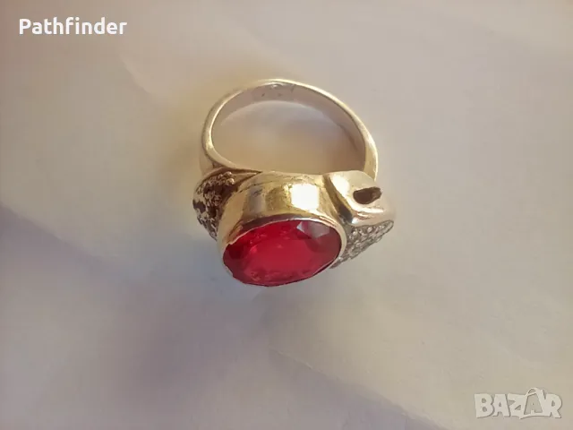 Дизайнерски голям сребърен пръстен , снимка 2 - Пръстени - 44689845