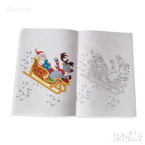 6204 Коледна книжка за оцветяване Весела Коледа, снимка 4 - Ученически пособия, канцеларски материали - 52630427