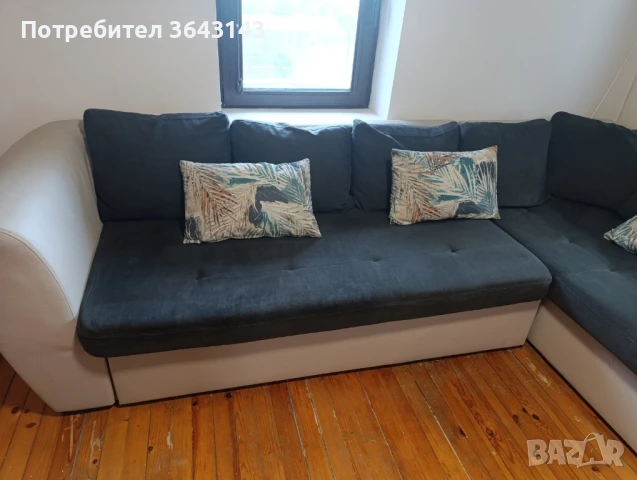 Диван ъглов голям, снимка 2 - Дивани и мека мебел - 50523501