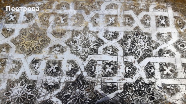 Старинна бронзова, посребрена табла за кафе и напитки., снимка 4 - Антикварни и старинни предмети - 33444590