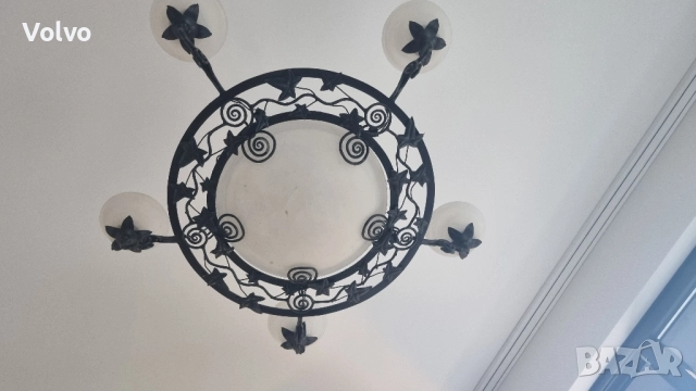 Старинен полилей от ковано желязо , снимка 2 - Лампи за таван - 51647025