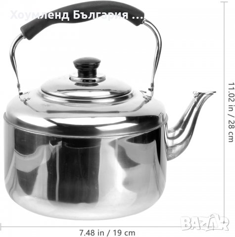 Стоманен чайник с цедка 1.5 литра, снимка 3 - Други - 26799762