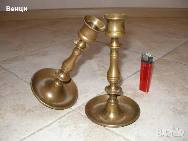 Месингови Свещници, снимка 5 - Антикварни и старинни предмети - 52798278