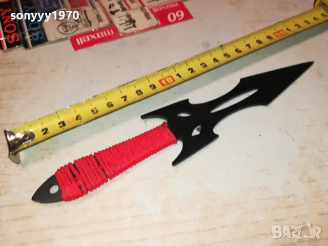 НОЖ-КАМА 20СМ С ЧЕРВЕНА ОПЛЕТКА 1303250736, снимка 2 - Ножове - 49473685