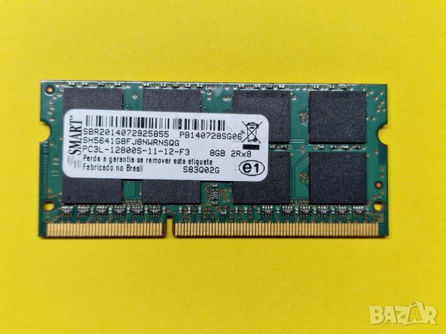 ✅8GB DDR3L 1600Mhz Smart Ram Рам Памет за лаптоп с гаранция!, снимка 1 - RAM памет - 39913642