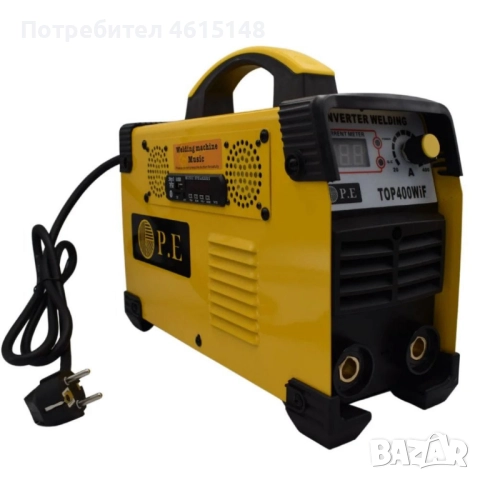 Инверторен електрожен P.E TOP400WiF (MMA-400) – 400A, с радио, Bluetooth и USB, снимка 3 - Други инструменти - 51964762