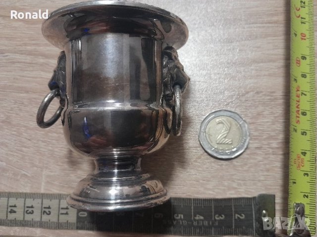 Посребрен съд,лъв,Англия,Sheffield

, снимка 2 - Антикварни и старинни предмети - 43729345