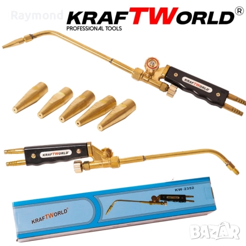 KraftWorld Оксижен Горелка 400mm – кислород + пропан, комплект дюзи 1-5