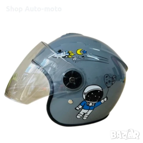Детска каска за мотор Automat, За скутер, XS размер, Сив/космос, снимка 5 - Аксесоари и консумативи - 51202617