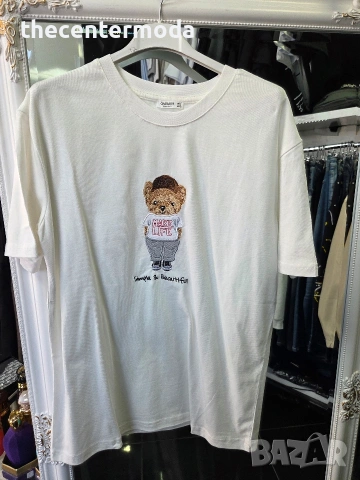 Памучна тениска с мече, снимка 6 - Тениски - 53535807