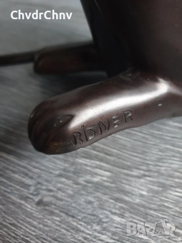 38см-10кг Risner статуетки/2бр чифт бронзови скулптури/фигури на египетски котки, снимка 12 - Статуетки - 52679843