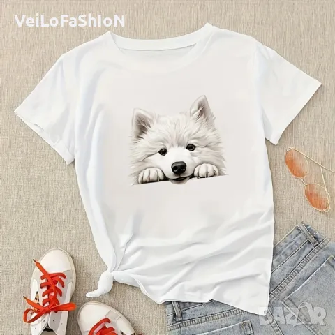 Нова детска тениска Cute Dog в бял цвят 