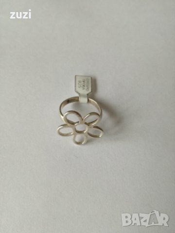 Сребърен пръстен цвете .Сребро проба 925., снимка 4 - Пръстени - 38610434
