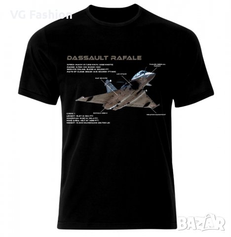Мъжка Тениска Dassalut Rafale Air Fighter Aircraft Jet Luftkampf Flugzeug Blueprint, снимка 1 - Тениски - 28311392
