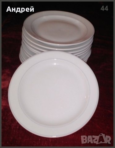 Комплект порцеланови десертни/подложни чинии с „изчистен“ вид, снимка 3 - Чинии - 27017772