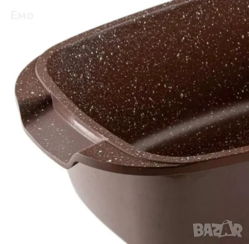 Съд за печене с капак - 32x8cm, 4.8L, шоколад,  лят алуминий, снимка 2 - Съдове за готвене - 48552190