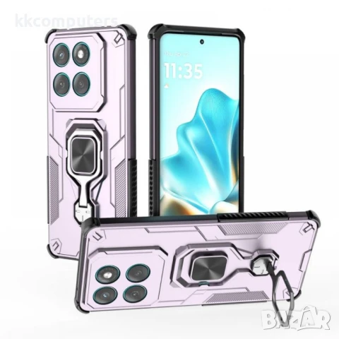 Motorola Edge 60 5G / 60 Fusion 5G Удароустойчив WANLONFENG PC TPU Back Cover/ Ring Holder with Temp, снимка 5 - Калъфи, кейсове - 50736452