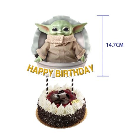 Йода Yoda Star Wars Междузвездни войни Happy Birthday картонен топер табела декор за торта рожден де