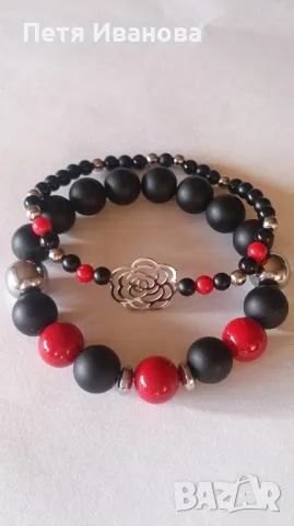 Гривни от полускъпоценни камъни със сребърни елементи , снимка 15 - Гривни - 49567330