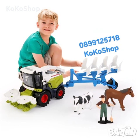 Детски трактор с плуг със звук и светлини