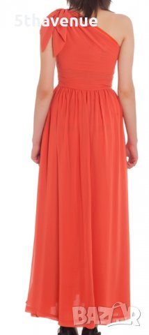 TFNC Нова официална дамска дълга рокля с едно рамо и цепка цвят корал, снимка 2 - Рокли - 32435798