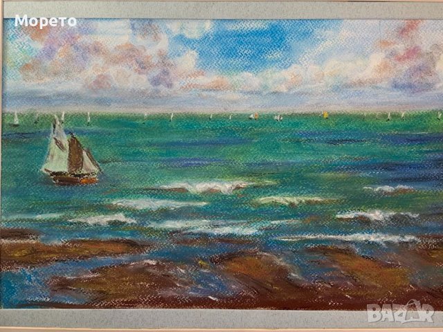 Красива голяма картина с морски пейзаж-Рамкирана, снимка 2 - Картини - 44059717