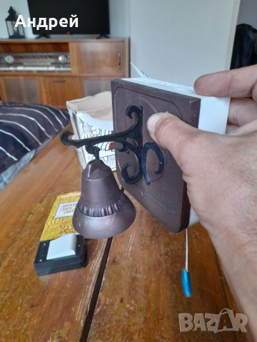 Стар електрически звънец Светилник, снимка 4 - Антикварни и старинни предмети - 52297874