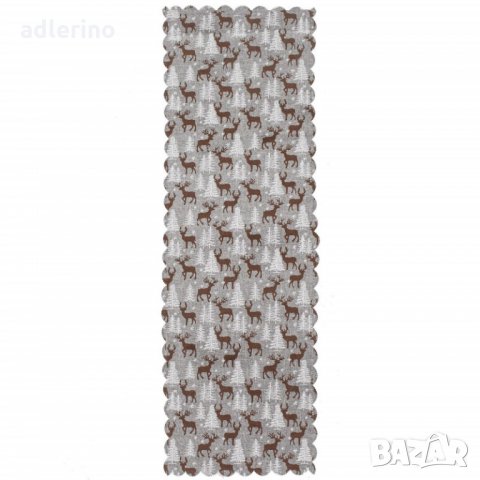 Коледна покривка за маса, декоративна лента за маса, Коледна лента за маса, 186х35 см, сива с елени, снимка 6 - Покривки за маси - 34779502