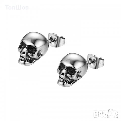 Обеци с череп - 3 модела, снимка 3 - Обеци - 37705195