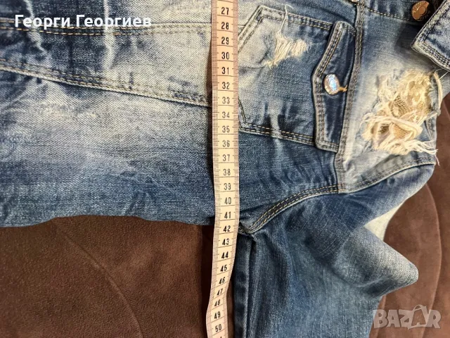 Уникално дънково яке с жълти акценти и дантела, снимка 9 - Якета - 49518331