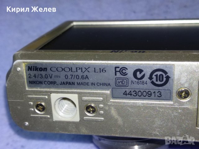 NIKON COOLPIX L16 NIKON CORP. JAPAN Стар КОЛЕКЦИОНЕРСКИ ДИГИТАЛЕН ФОТОАПАРАТ НИКОН 26089, снимка 4 - Фотоапарати - 43506376