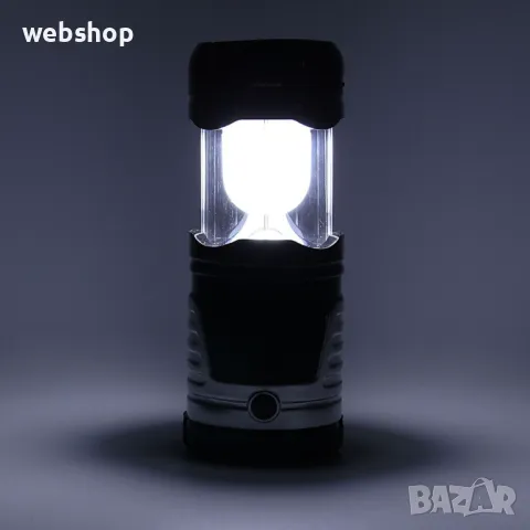 Акумулаторна LED лампа за къмпинг с фенерче 1W + 6 LED WB-7088A, Слънчев панел и USB, Дръжка , снимка 2 - Къмпинг осветление - 49821011