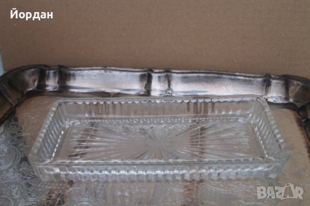 Посребрен поднос със стъклени купи, снимка 12 - Антикварни и старинни предмети - 40281783
