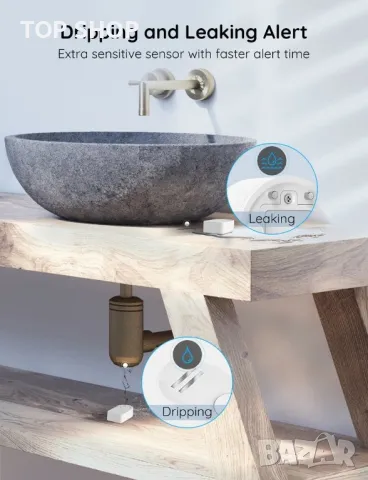 Govee Wi-Fi сензори за вода Аларма, снимка 7 - Друга електроника - 48751801
