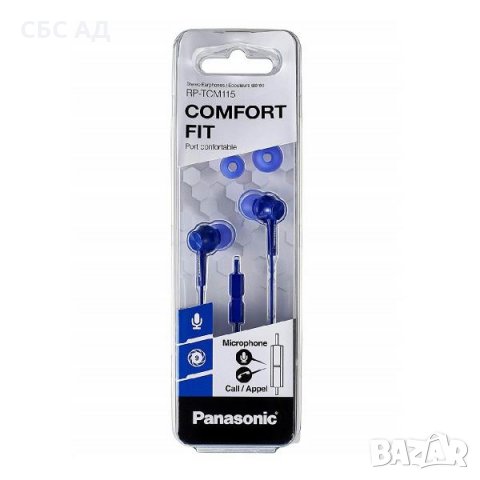 Panasonic слушалки с микрофон за поставяне в ушите, сини, снимка 3 - Слушалки, hands-free - 28843056