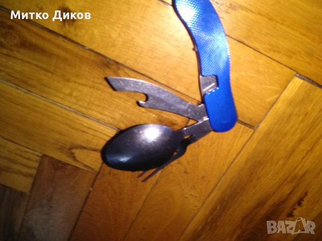 Туристическо ножче с 4 части -ножче -отварачка вилица-лъжица, снимка 4 - Екипировка - 26848925