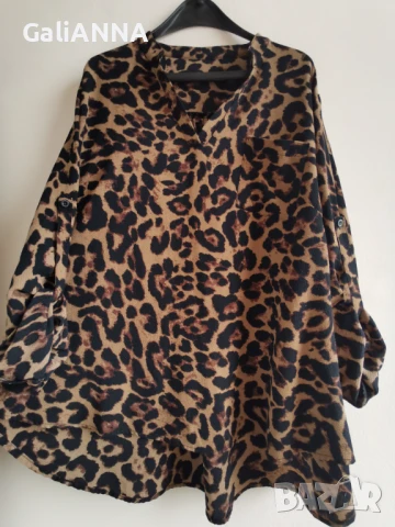 СТРАХОТНА ТУНИКА ЕФЕКТЕН ПРИНТ 4XL-5XL, снимка 5 - Туники - 51009975