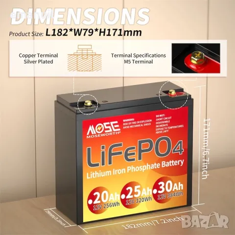 LiFePO4 12V 24V 36V 48V 6-300A UPS POWER BANK Aкумулатор кемпер солар, снимка 16 - Други машини и части - 45251978
