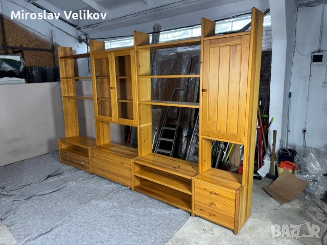 Холова секция от масивно дърво с гардероб, закачалка и деа шкафа за обувки , снимка 9 - Секции и витрини - 53470056