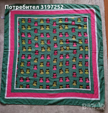 Квадратен шал на бухалчета, снимка 1