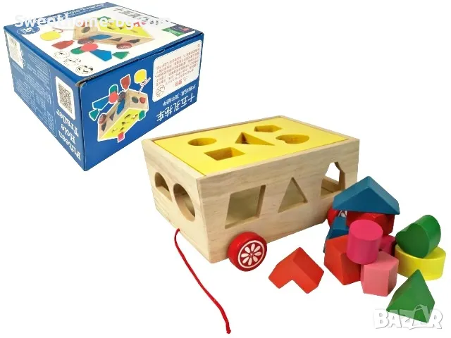 дървена играчка количка