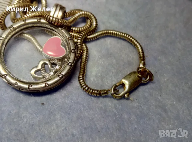 PANDORA Родиран СРЕБЪРЕН МЕДАЛЬОН ПАНДОРА ЦИРКОНИ ЕМАЙЛ и СТЪКЛО с СРЕБЪРНА ВЕРИЖКА СРЕБРО 925 26259, снимка 13 - Колиета, медальони, синджири - 49426341