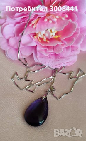 КОЛИЕ ОТ ВИСОК КЛАС АМЕТИСТ, снимка 2 - Колиета, медальони, синджири - 43217560