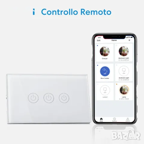 WiFi превключвател с WiFi Alexa,Google Home, снимка 4 - Лампи за стена - 48831217