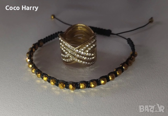 Комплект гривна и пръстен, снимка 4 - Шноли, диадеми, ленти - 53217128