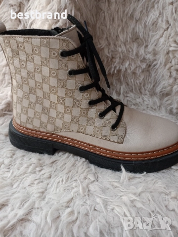 Дамски боти от естествена кожа,с цип и ластични връзки,код 66/135, снимка 8 - Дамски боти - 51776138