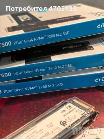SSD 1TB Crucial T500 Pro DRAM PCl-e Gen4 m2, KINGSTON NV3 PC и PS5 памет, снимка 6 - Твърди дискове - 53055909